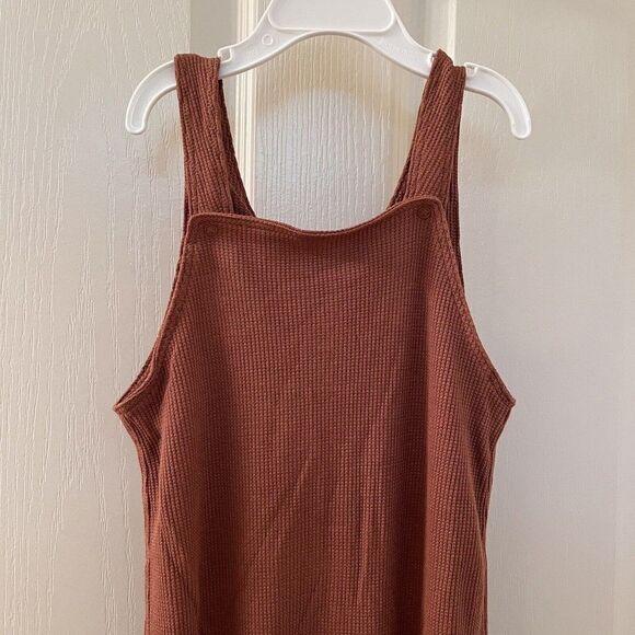 Angel Dear Pecan Brown Waffle Knit Thermal Overalls Boys Size 18-24 Months NWT - Picture 2 of 13